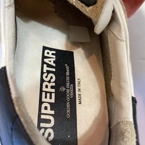 Golden Goose White Leather Leopard Star Sneakers Authentic size 38 EU